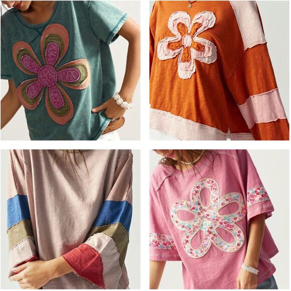 Bohemela Tops - Lot of 4 Bohemela Applique Women's Tops All Size Large Bohemian Hippie Boho